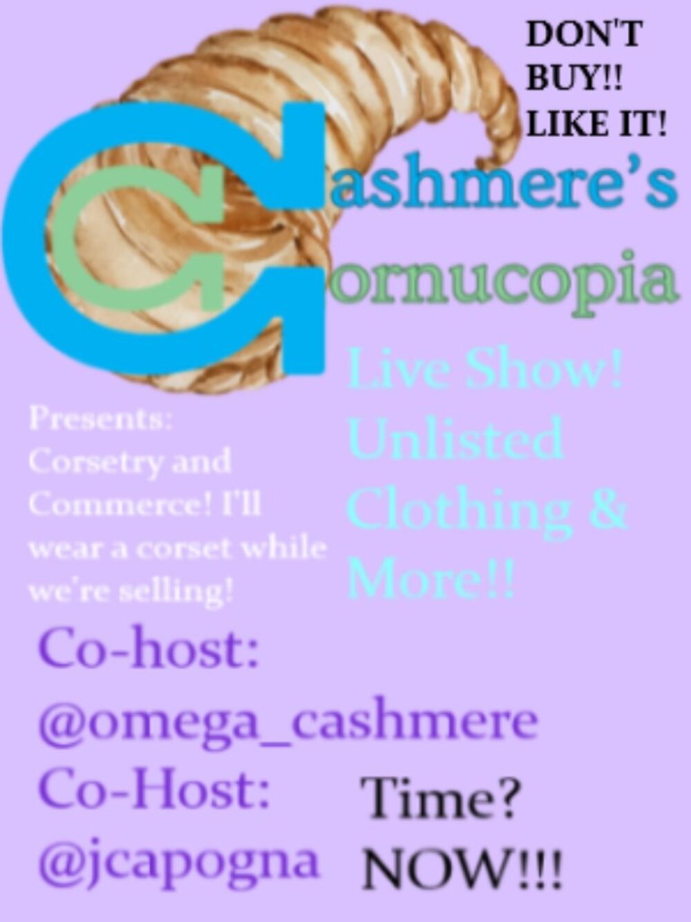 Live Show Poster!!! Guaranteed one hostess in a corset while running the show!